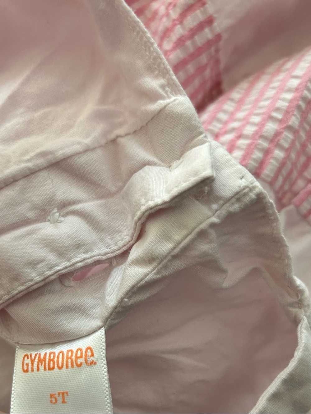 Gymboree Light Pink and White Gingham Seersucker Striped Girls Dress. Size 5T - Picture 5 of 6